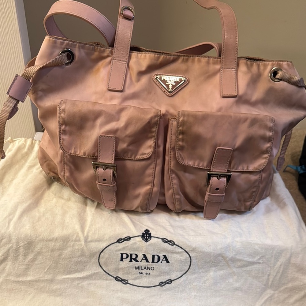 Prada Pink Nylon Tote Bag